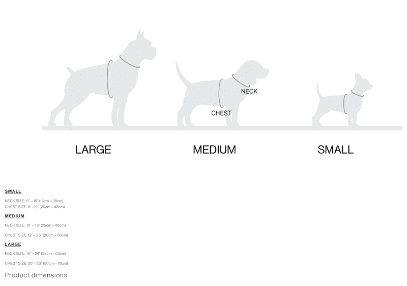 Boo oh Ray Harness Sizing Chart