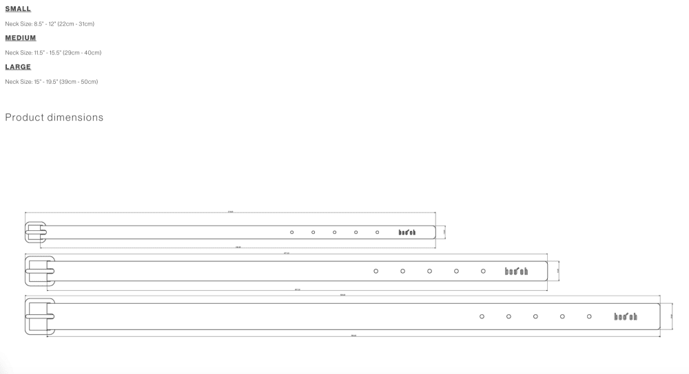 Collar Size Guide