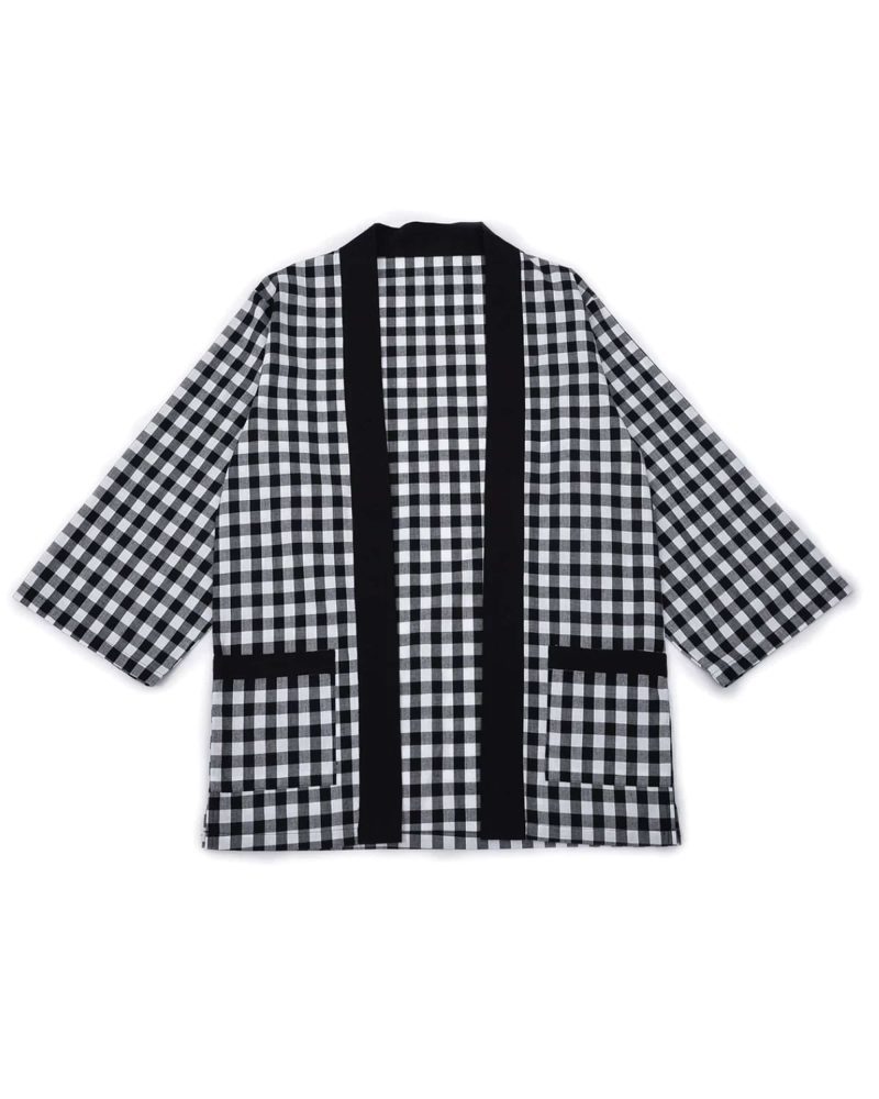 HaoriJacket Checked LongSleeve KimonoStyle 1