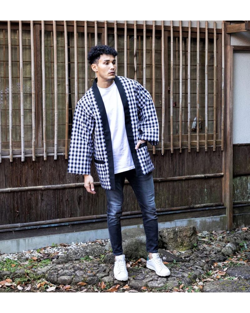 HaoriJacket Checked LongSleeve KimonoStyle