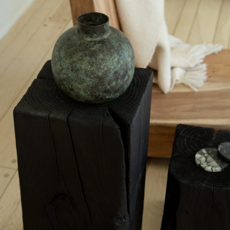 Shou Sugi Ban wood pedestals