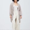 Padded Tie Front Jacket - Nude Front