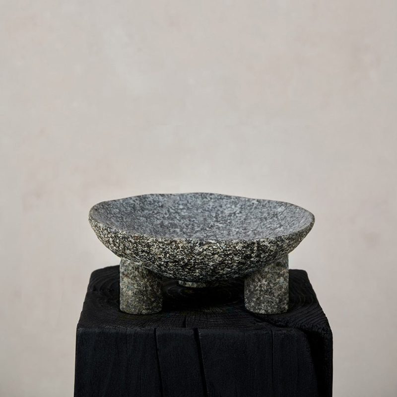 house of leon footed bowl river stone