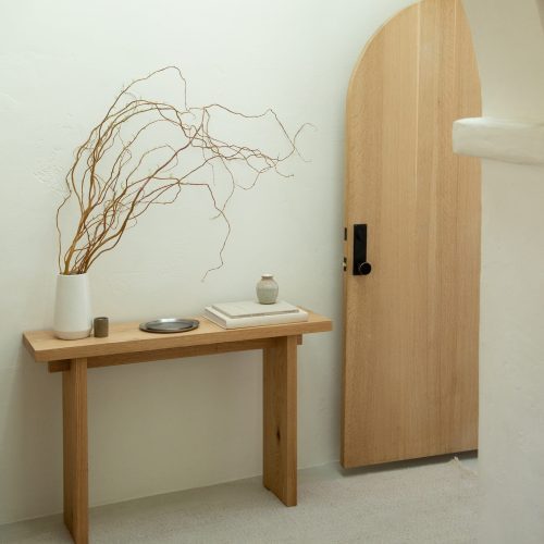 natural white oak console