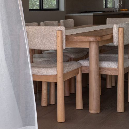 natural wood dining table