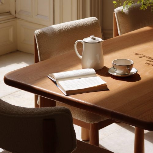 solid white oak dining table