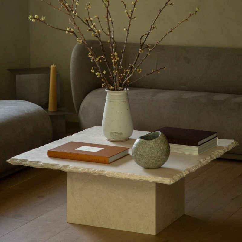 square stone coffee table